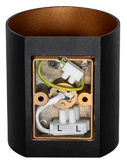 Moderne wandlamp zwart met messing - Sabbio