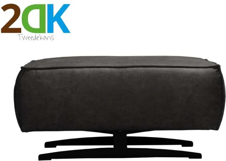 Tweedekans - Poef - Lambada - leer Colorado antraciet 01