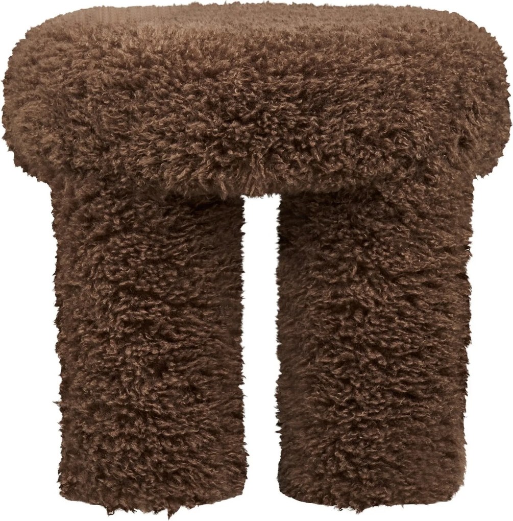 Gisborne Poef Fluffy - Brown