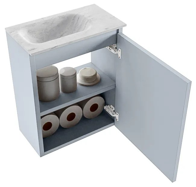 Mondiaz Ture DLux toiletmeubel 40cm clay met wastafel opalo links zonder kraangat