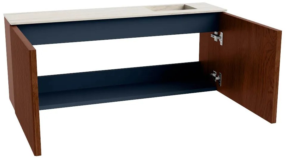 Mondiaz Joya DLux 100cm toiletmeubel ruby met wastafel faye rechts zonder kraangat meli