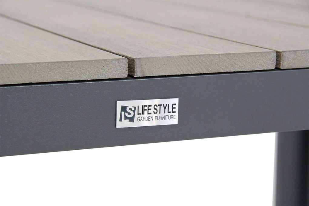 Tuinset 4 personen 155 cm Aluminium Grijs Lifestyle Garden Furniture Lecce/Young