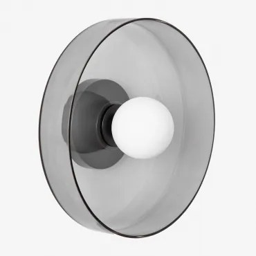 Jaxal Wandlamp Van Glas En Roestvrij Staal Zwart & Ø35 Cm - Sklum