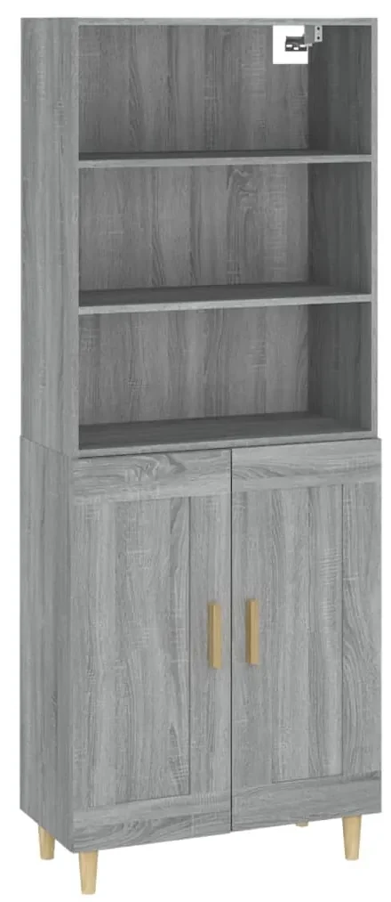 vidaXL Hoge kast bewerkt hout grijs sonoma eikenkleurig