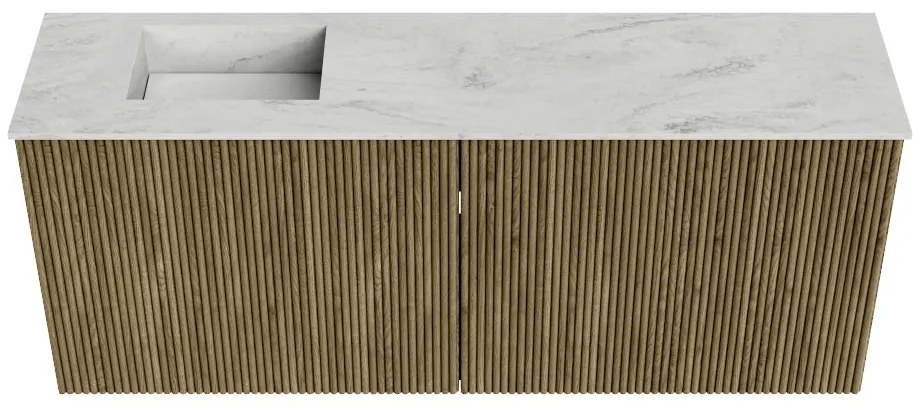 Mondiaz Joya DLux 100cm toiletmeubel dusk met wastafel faye links zonder kraangat opalo