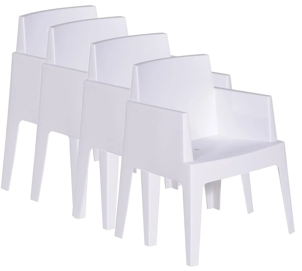 Garden Impressions Box tuinstoel the original wit - 4 stuks