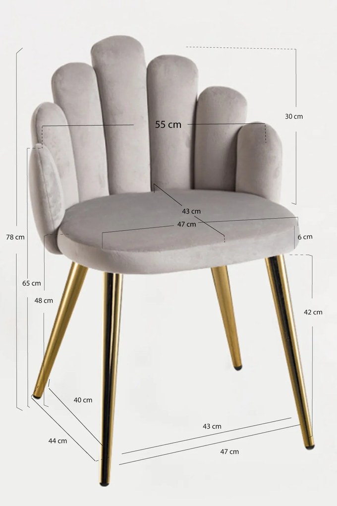 Hand Goud Fluwelen Stoel