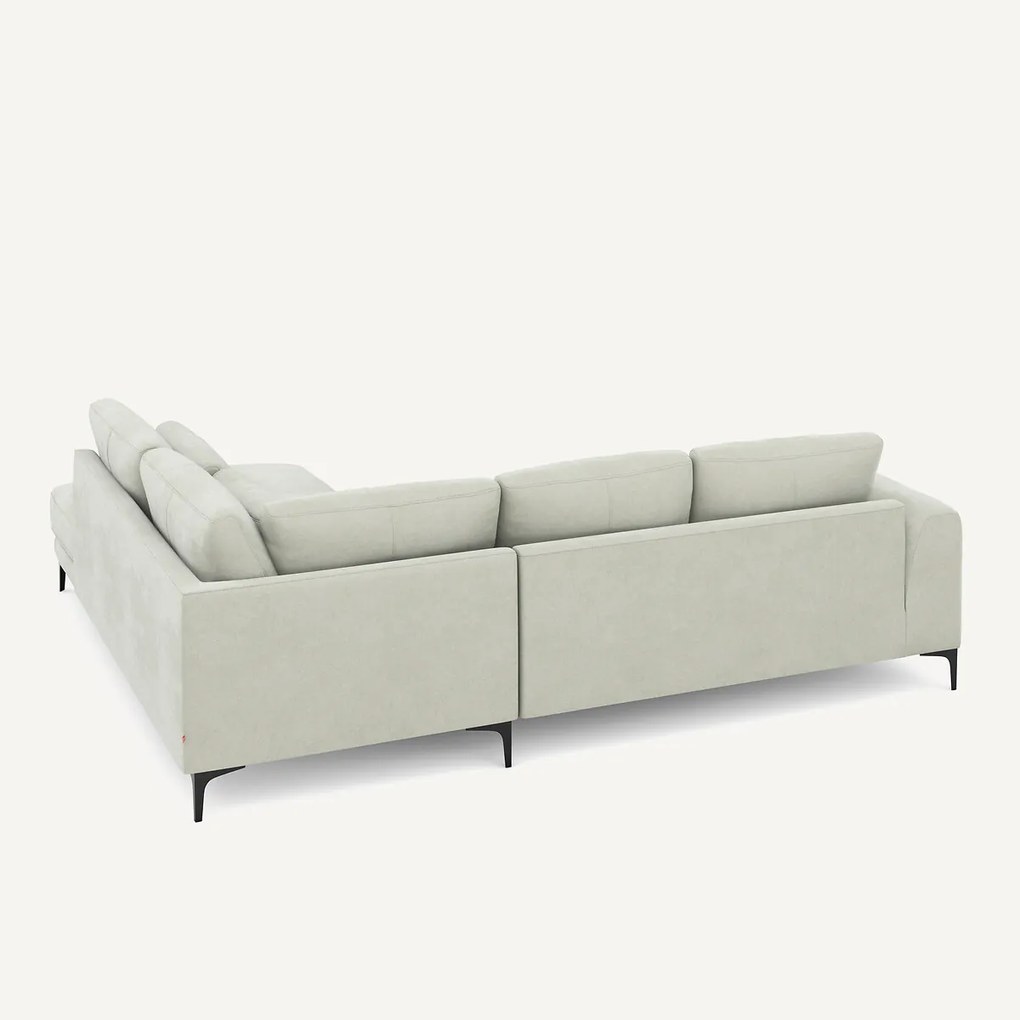 Linkse hoekbank met leuning in stonewashed fluweel Marsile