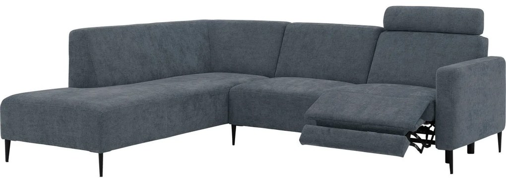 Goossens Hoekbank Tiolo Met Relaxfunctie En Hoofdsteun grijs, stof, 3-zits, modern design met ligelement links