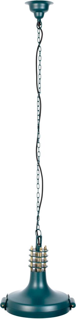 Dutchbone | Hanglamp Coil Teal lengte 30 cm x breedte 35 cm x hoogte 138 cm blauw hanglampen ijzer verlichting hanglampen | NADUVI outlet