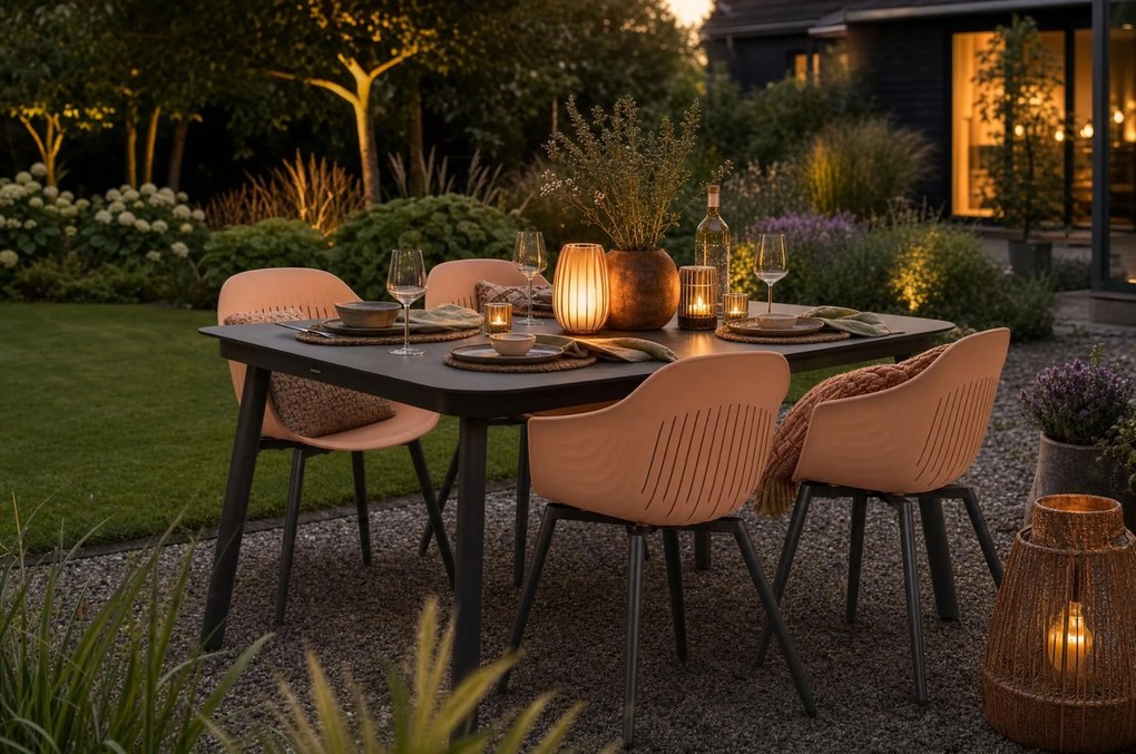 Tuinset 4 personen 160 cm Aluminium Oranje Lifestyle Garden Furniture Lissabon/Tavano