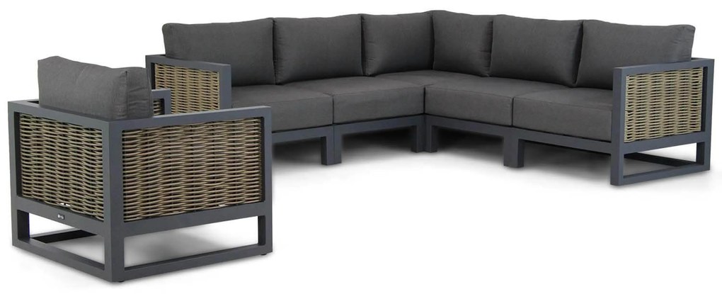 Hoek loungeset 6 personen Aluminium/wicker Grijs Santika Furniture Santika