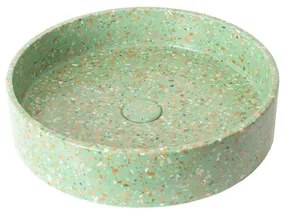 Ideavit Terrazzo vrijstaande wastafel - 42.5x10cm - rond - met klikwaste - antikras - waterdicht - Kleur E12 290338-E12
