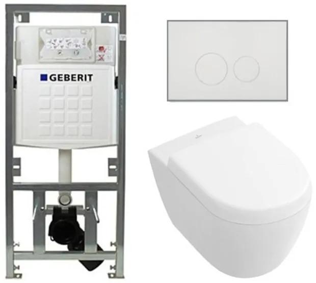 Villeroy & Boch Subway 2.0 Compact DirectFlush Toiletset - Geberit reservoir - softclose - quickrelease - bedieningsplaat ronde knoppen - wit 0701131/1024232/SW706186/1025456/