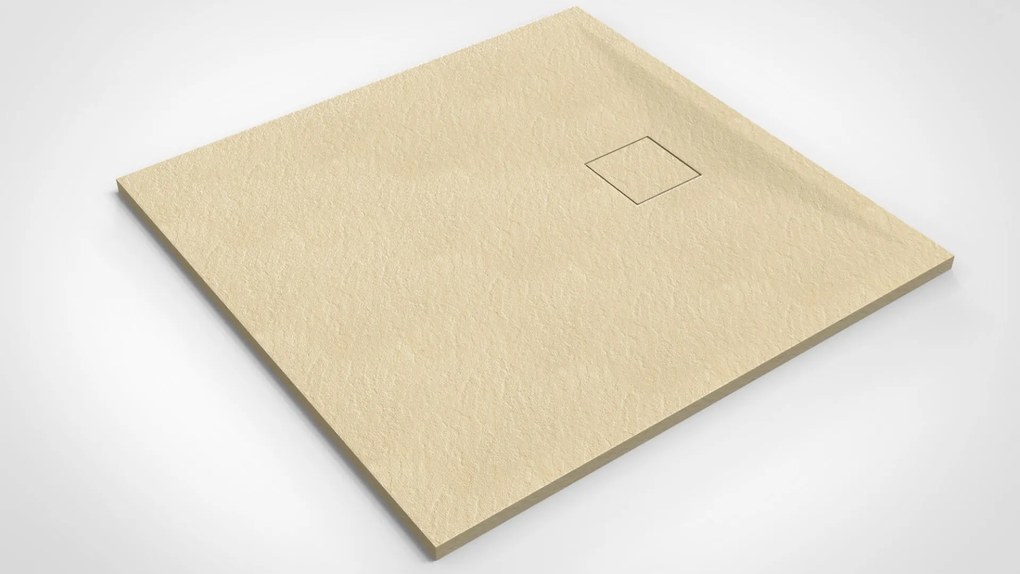 Saniclear Naxos SMC douchebak stone-look 90x90cm beige mat
