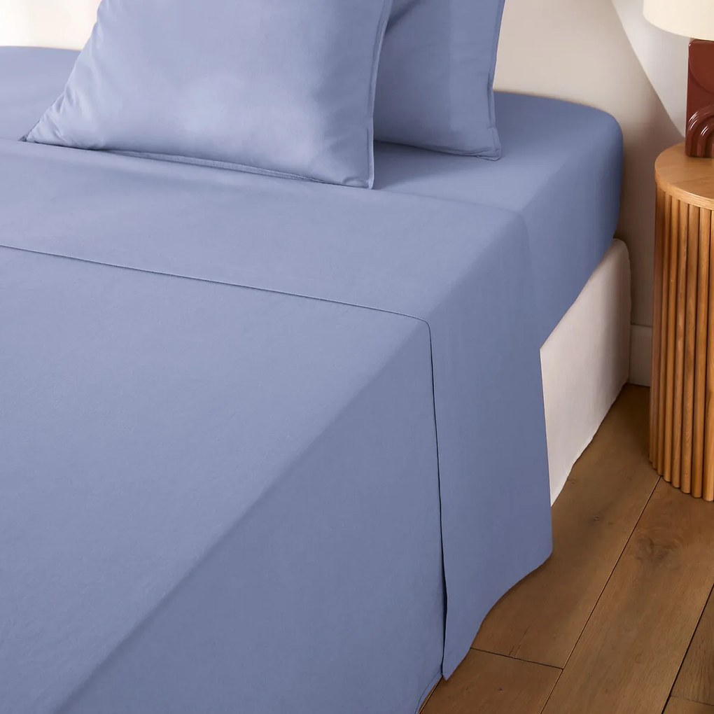 Effen plat laken in gewassen katoen, Scenario