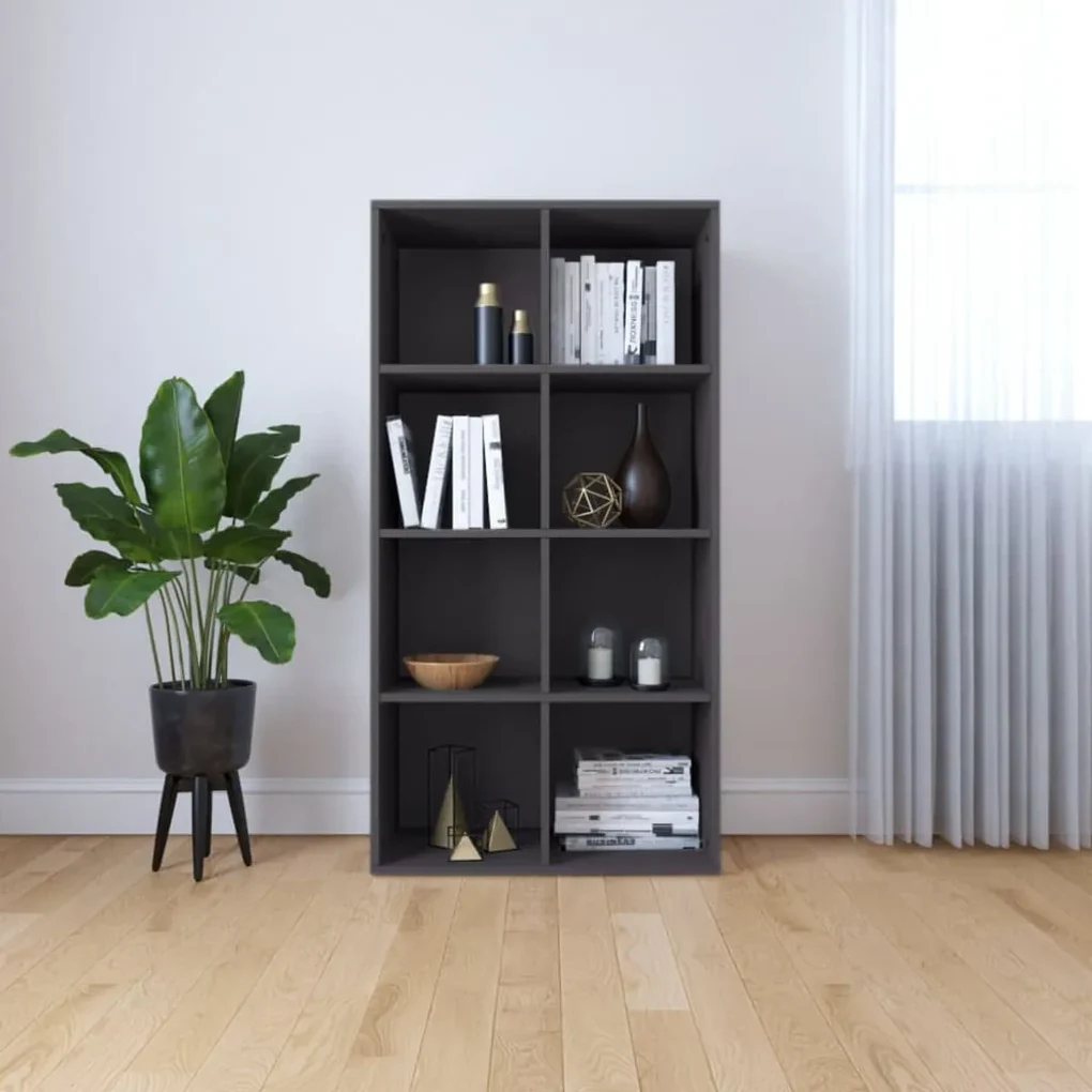 vidaXL Boekenkast/dressoir 66x30x130 cm bewerkt hout grijs
