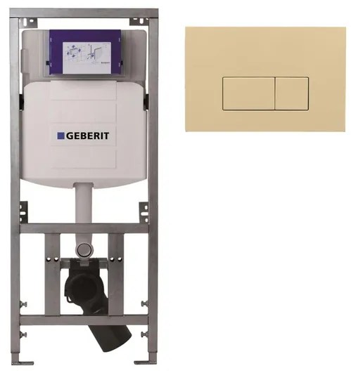 Geberit Inbouwreservoir - UP320 - QeramiQ push bedieningsplaat - dualflush - rechthoekige knoppen - kunststof beige SW1102366/0701131