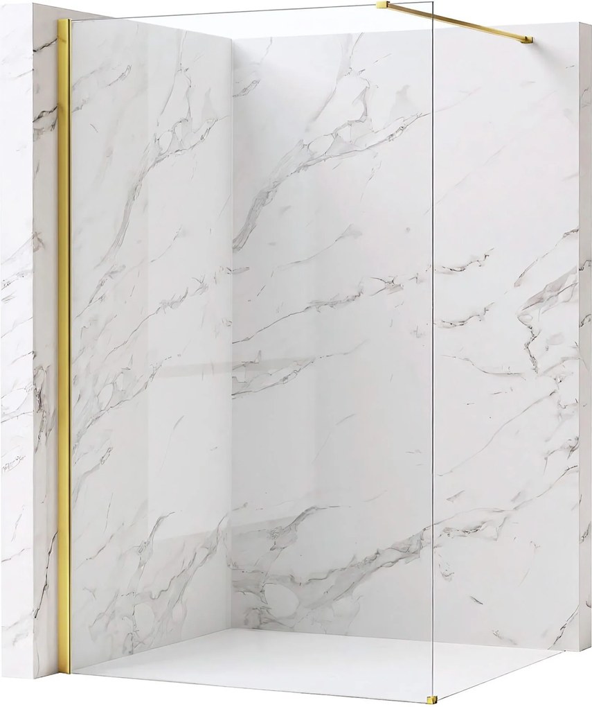 Walk-in douchewand Rea Flexi Transparent / Gold 80
