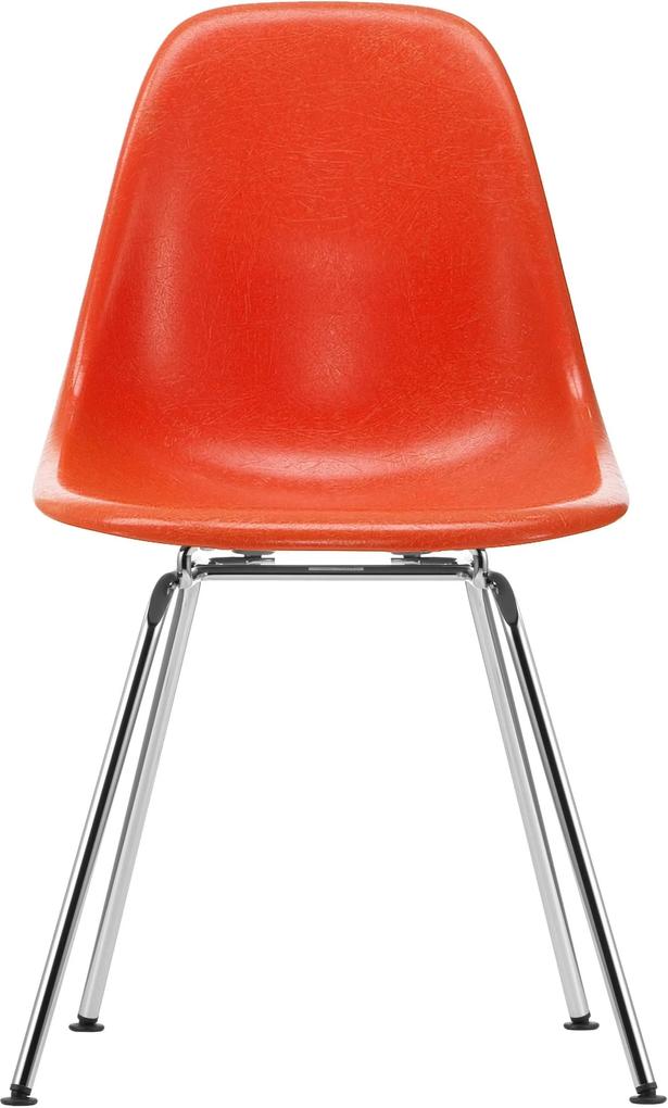 Vitra Eames DSX Fiberglass stoel chroom red orange