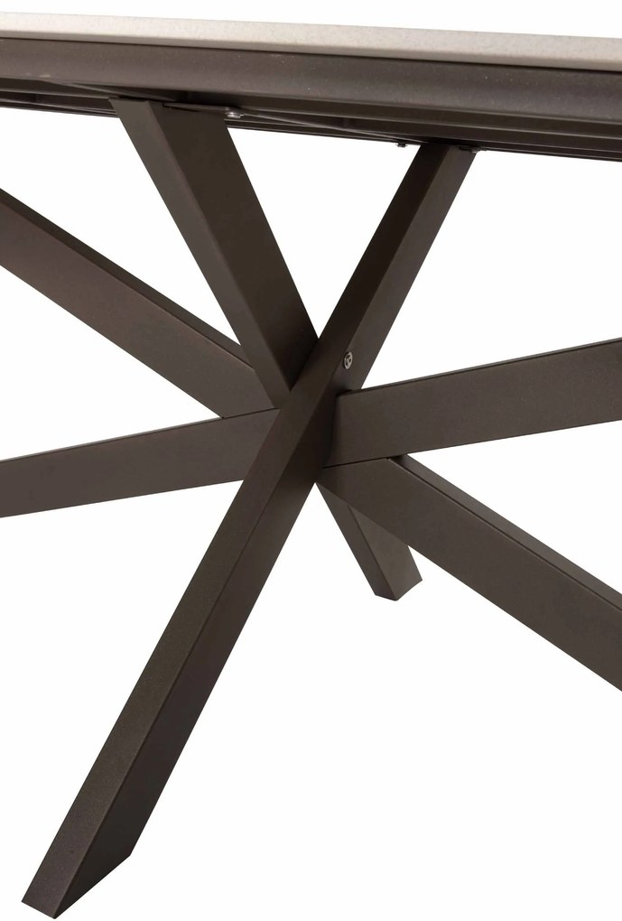 4 Seasons Outdoor Bernini tuinset terre met Prado tafel met barrelvormig blad 240 cm Tuinset bruin weerbestendig