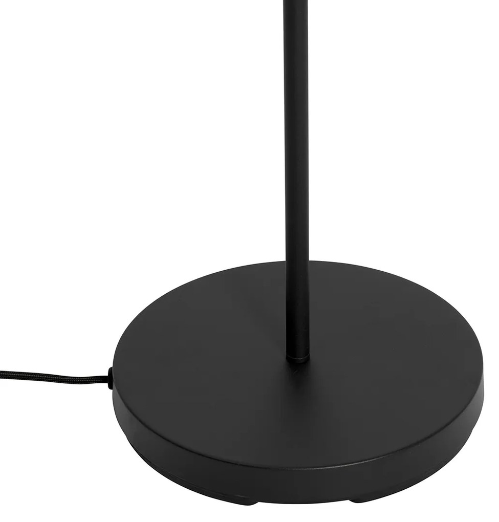 Retro vloerlamp zwart met helder glas - Eclipse