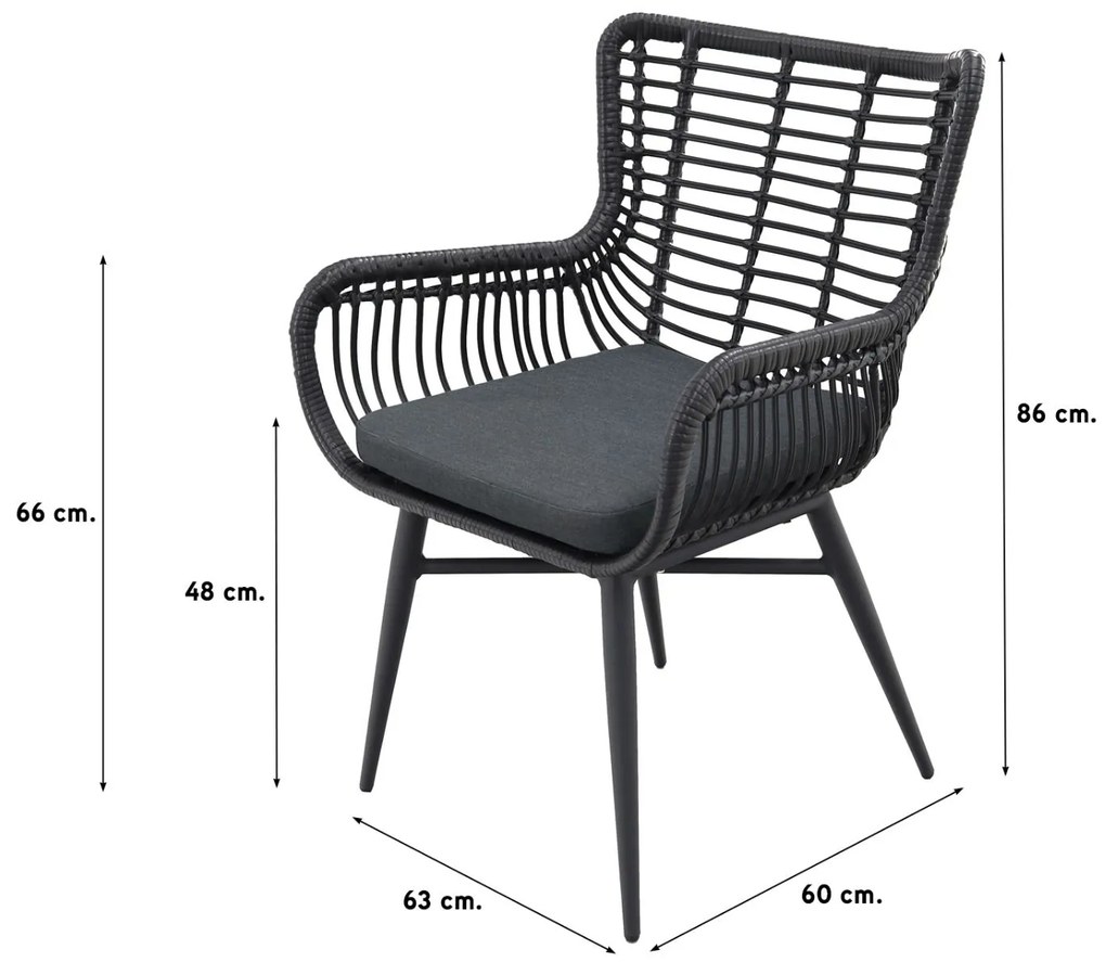 Jasmine black/GI Trinxa ronde tuinset - 148 cm.