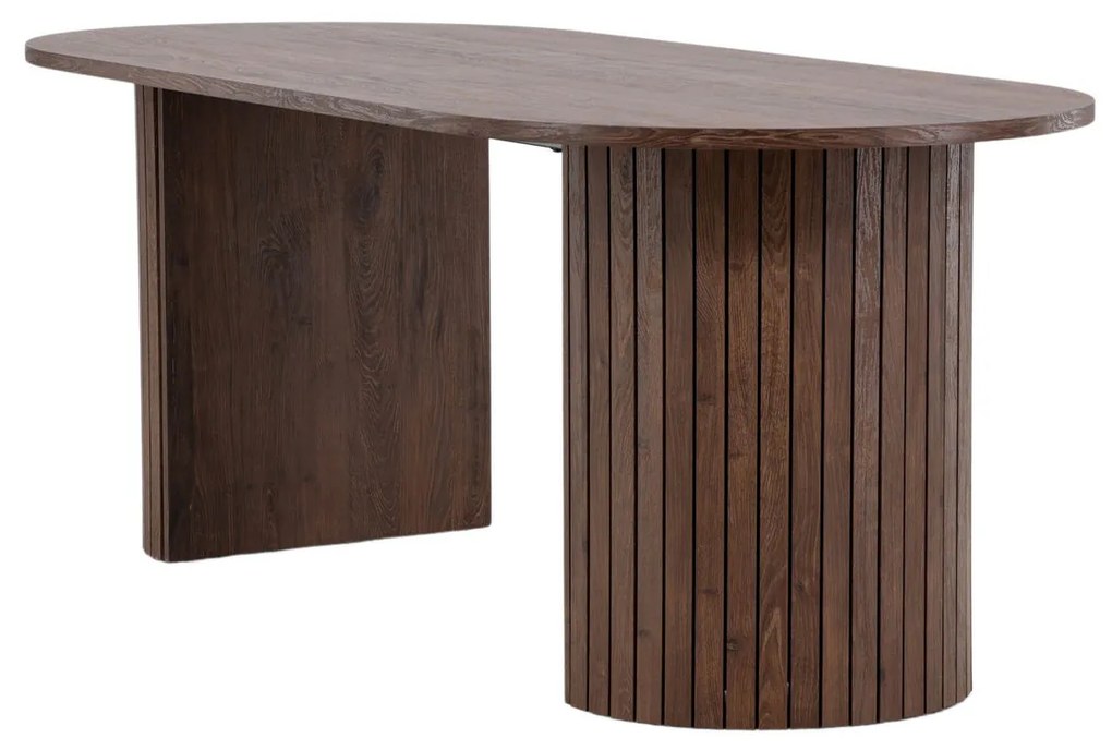 Jörn Ovale Eettafel - Oakly - 200x90 cm - Eikenhout Bruin Fineer - Jorn