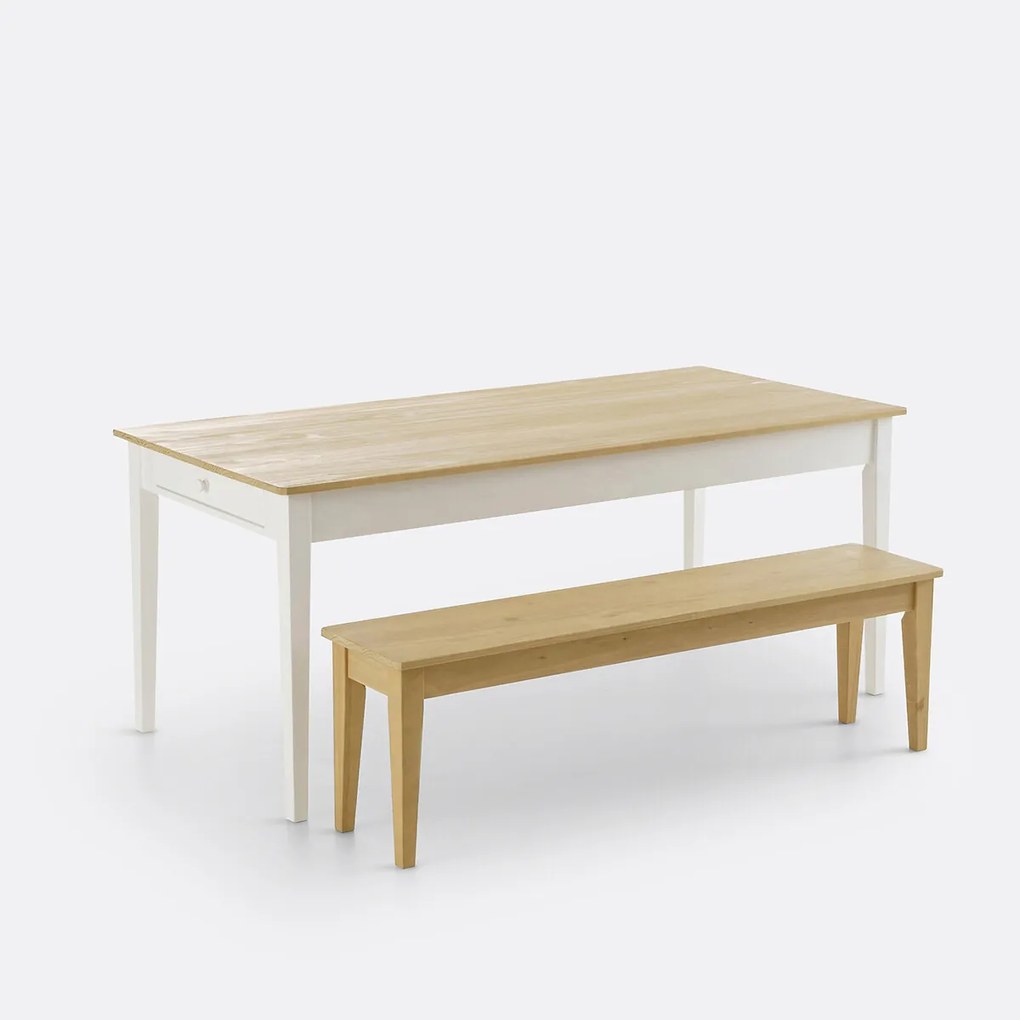 Tafel, 6/8 personen, massief dennenhout Alvina