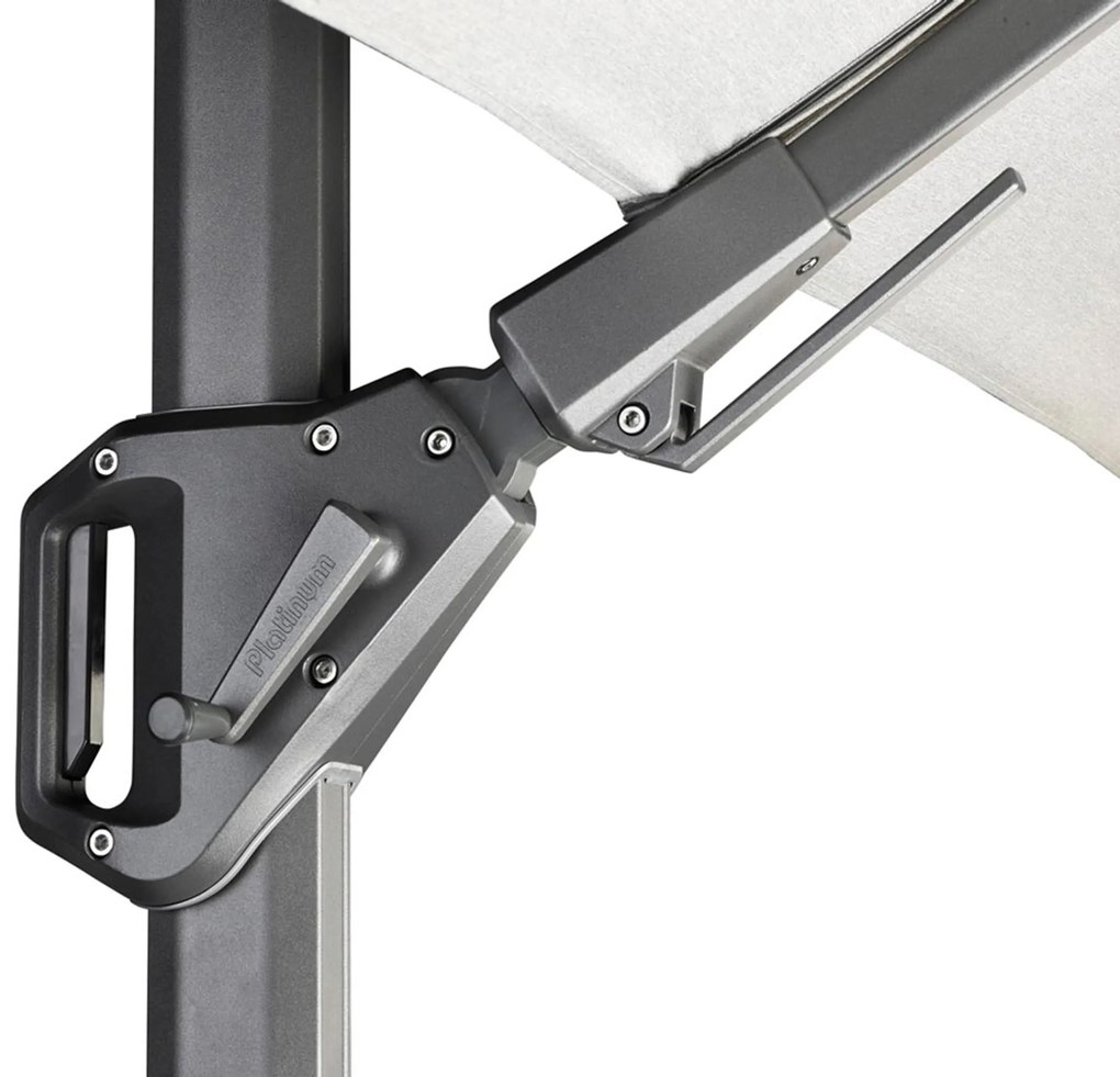 Platinum Challenger zweefparasol  3x3mT2 premium  (excl. voet) faded black
