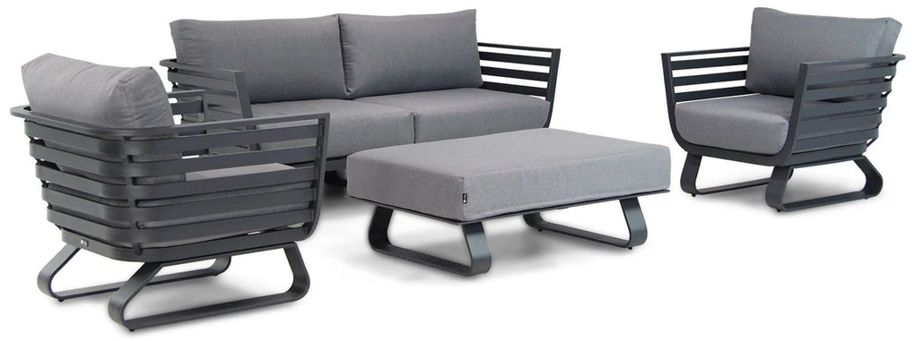 Stoel en Bank Loungeset 4 personen Aluminium Grijs  Santika Furniture Santika Sovita