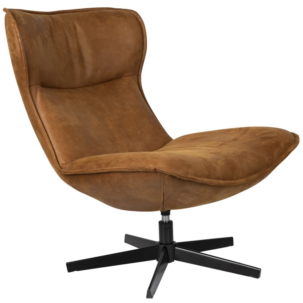 Draai Fauteuil Met Hoge Rug Cognac