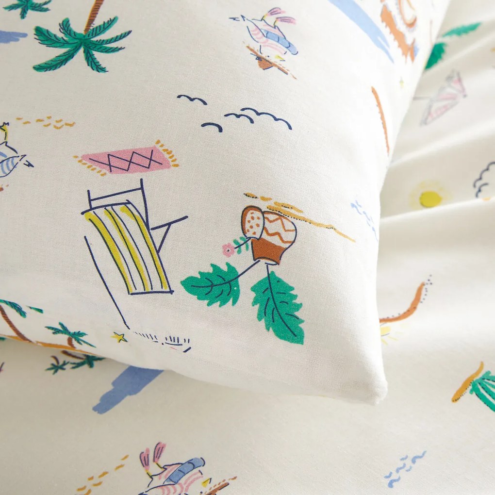 Bedset 50% recycled katoen, rechthoekige kussensloop.Jadida