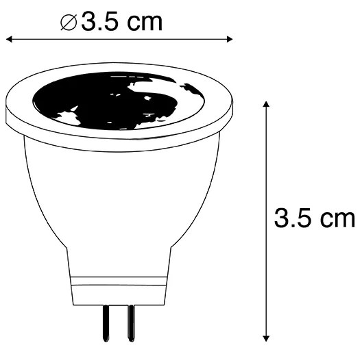 Set van 5 G4 LED lamp MR11 2,7W 210 lm 3000K 12V
