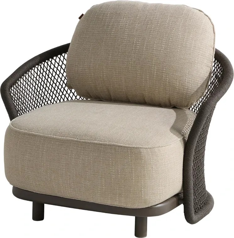 4 Seasons Outdoor Tobego loungestoel Terre Loungestoel bruin weerbestendig