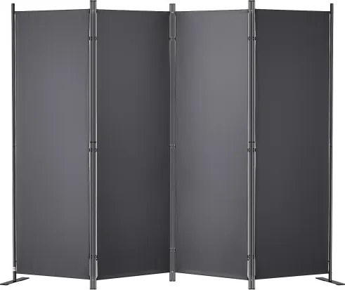 VEVOR 4-delige opvouwbare kamerverdeler 224 x 171 cm, vrijstaande privacyscherm kamerverdeler 55,8 x 30 x 171 cm scheidingswand privacyscherm voor kantoren, balkons, slaapkamers, enz. Donkergrijs