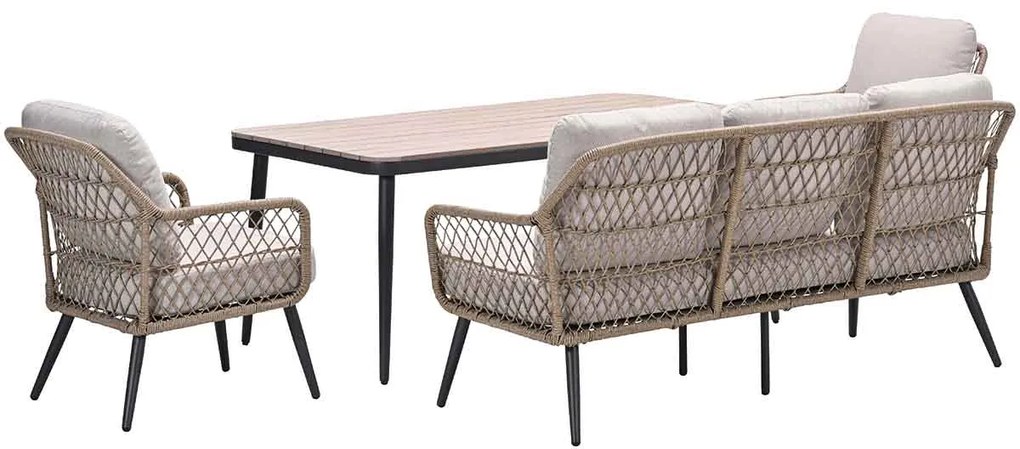 Garden Impressions Kalibo lounge dining set 4-delig - donker grijs