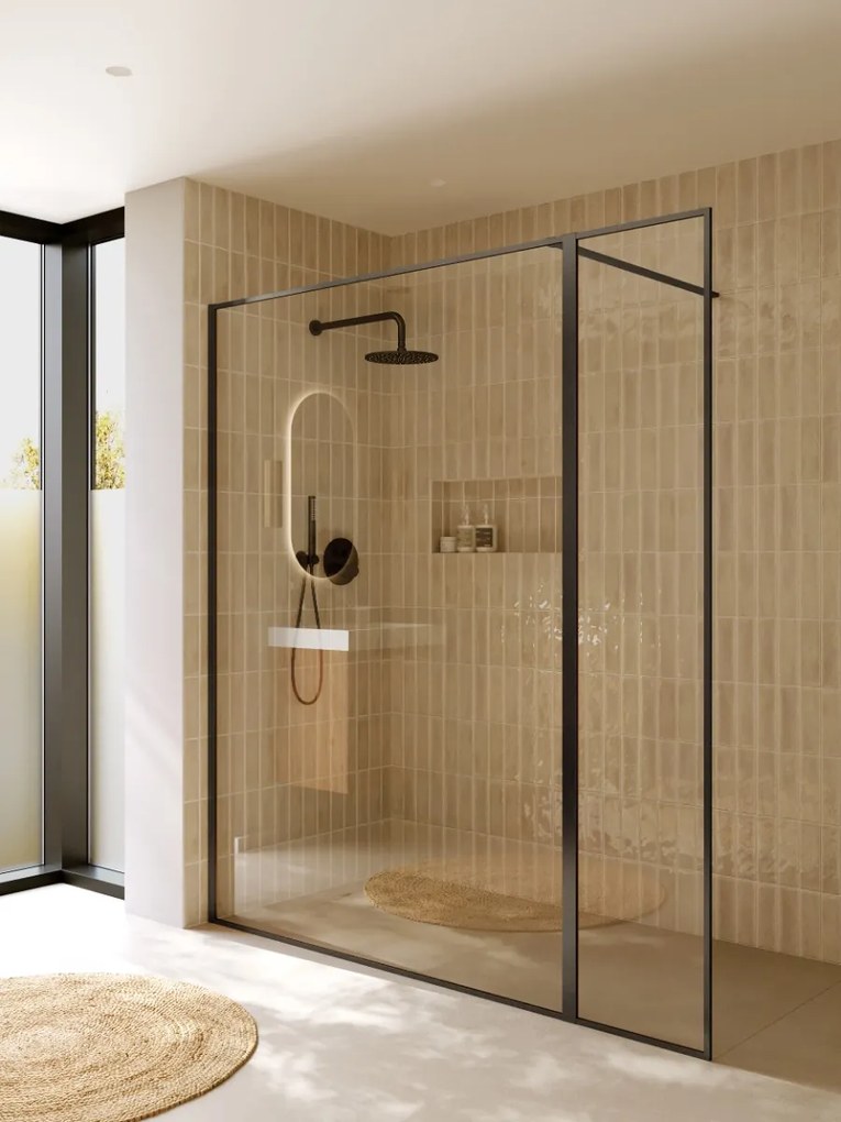 Riho Define inloopdouche met decopaneel 180x200cm ijzer verouderd mat