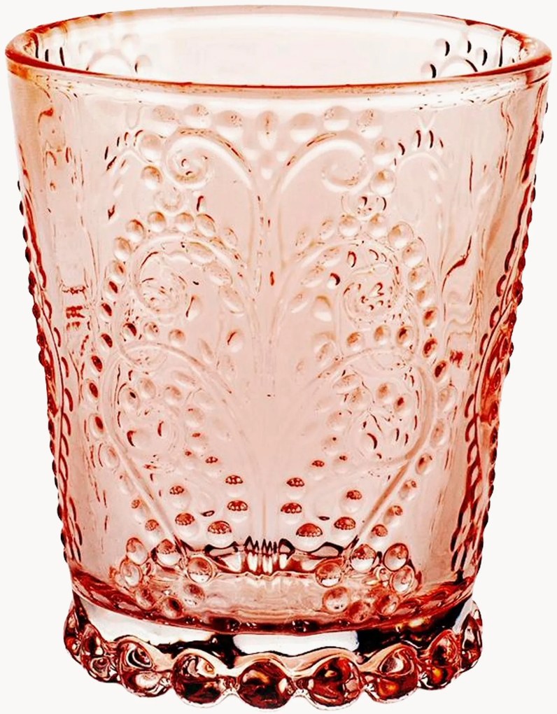 Glazen waterglazen Garden van structuurglas, 6-delig