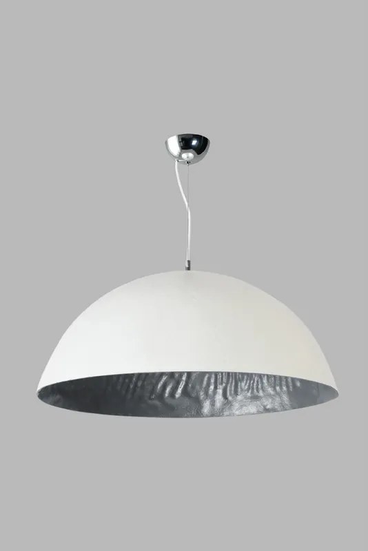 Mezzo Tondo Hanglamp Wit/Zilver 70cm  - Polyester - Giga Meubel - Industrieel & robuust