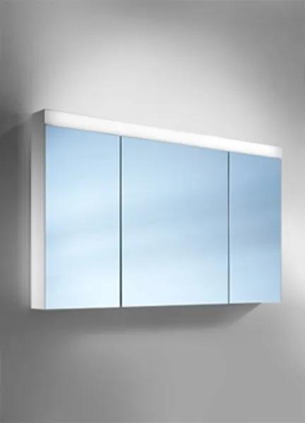 Schneider PataLine spiegelkast met LED verlichting met 3 deuren (35/60/35) 130x76x12cm met gl. planchets en accessoire box wit 161131