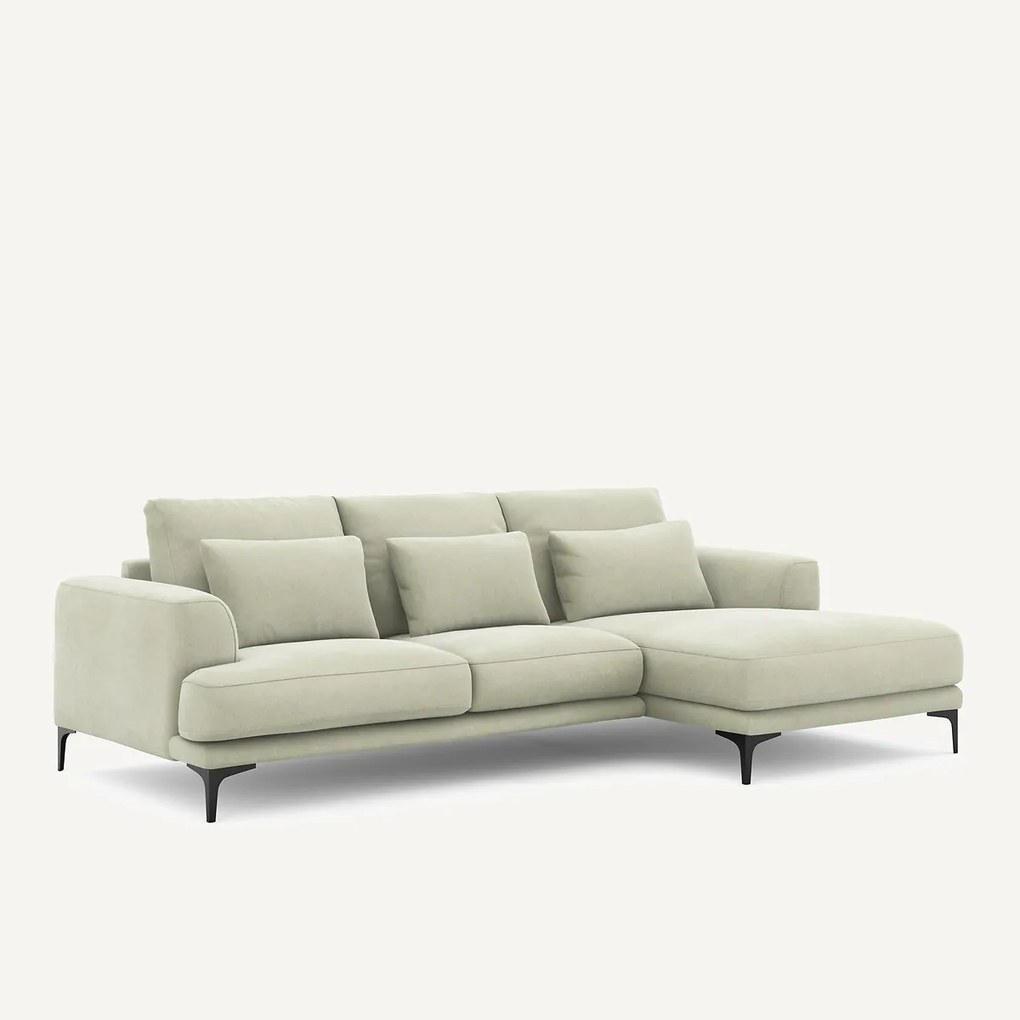 Rechtse hoekbank in stonewashed fluweel, Marsile