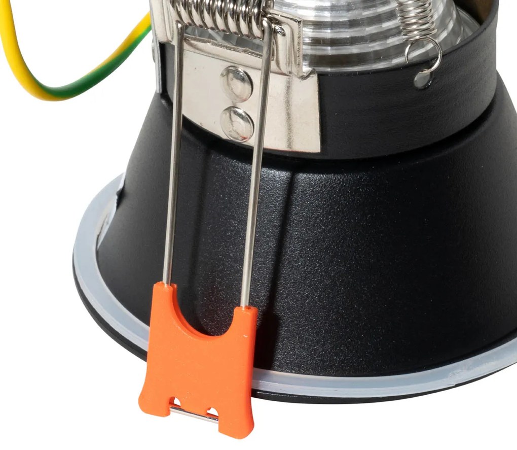 Buitenlamp Set van 6 Moderne inbouwspots zwart met goud GU10 50mm IP44 - Dept Modern GU10 IP44 Buitenverlichting rond Lamp