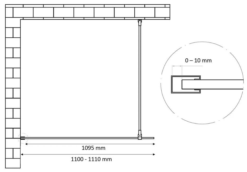 Best Design Dalis inloopdouche 110cm mat-goud