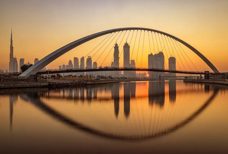 Foto Sunrise at the Dubai Water Canal, Mohammed Shamaa