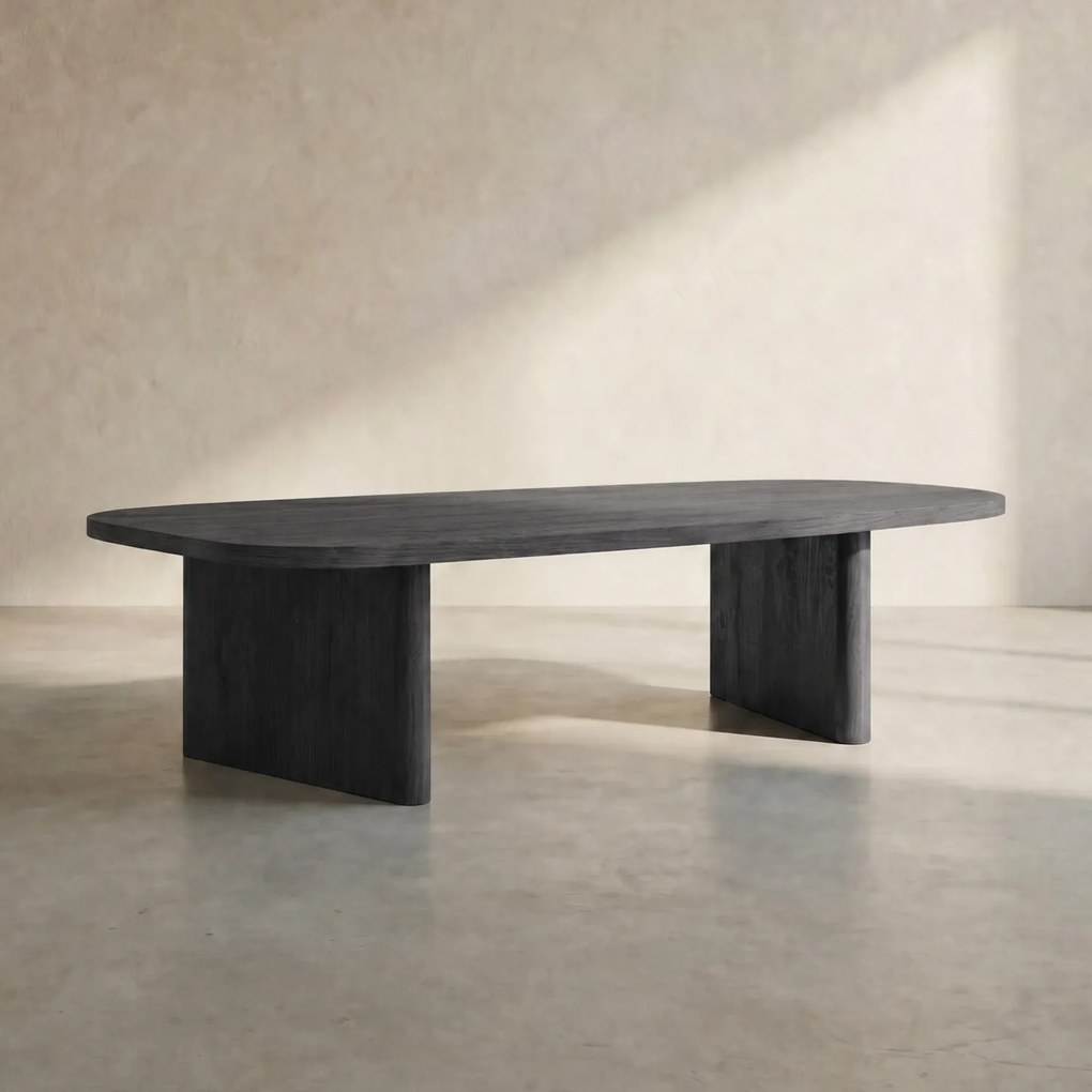 Organische Salontafel Zwart - 65 X 130cm.