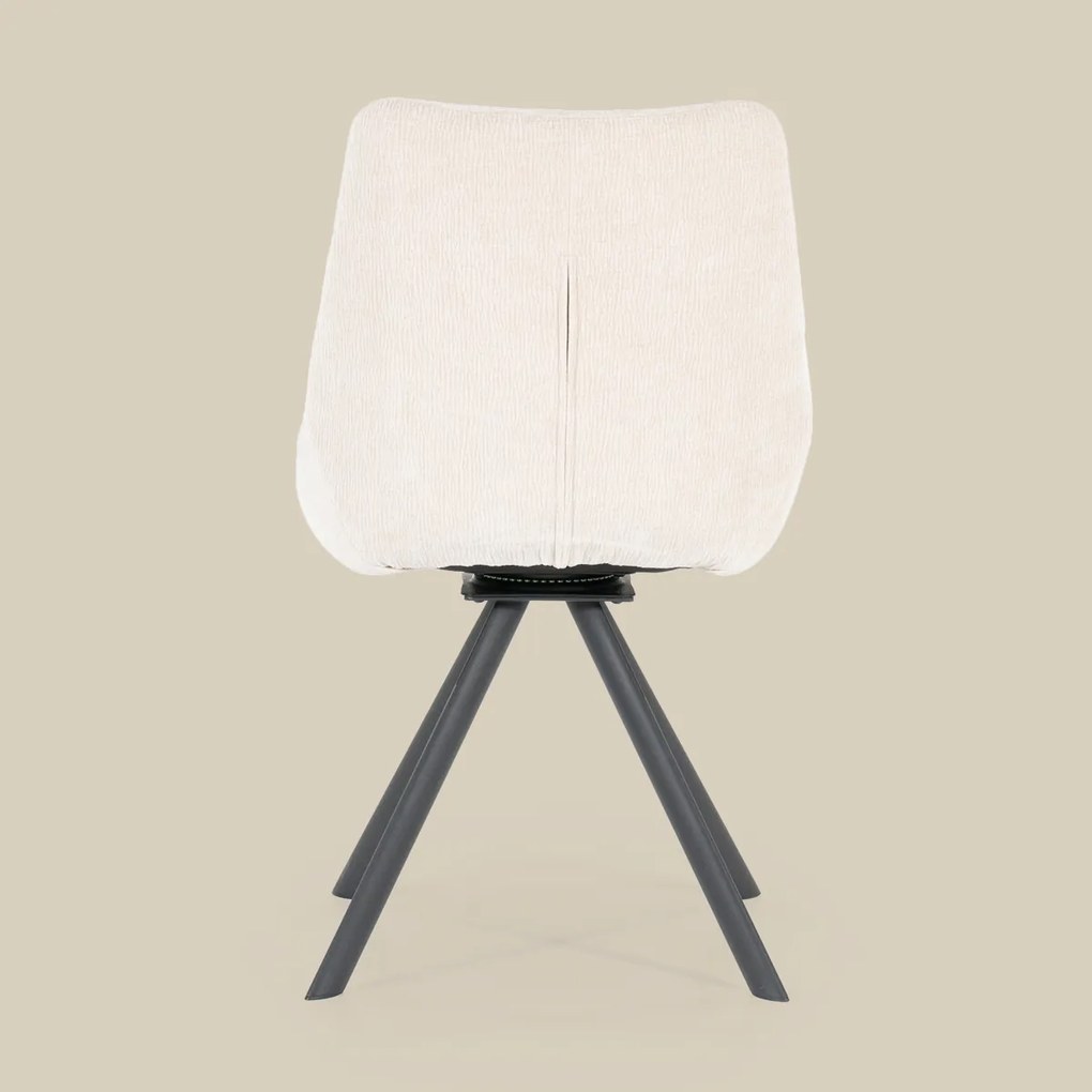 Draaibare Eetkamerstoel Beige Stof