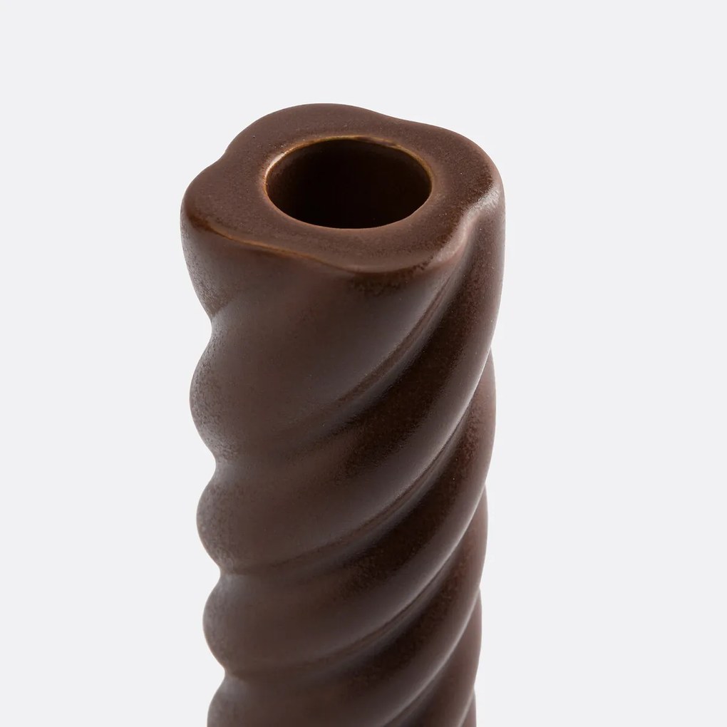 Gedraaide keramische kandelaar H12,5 cm Vavy