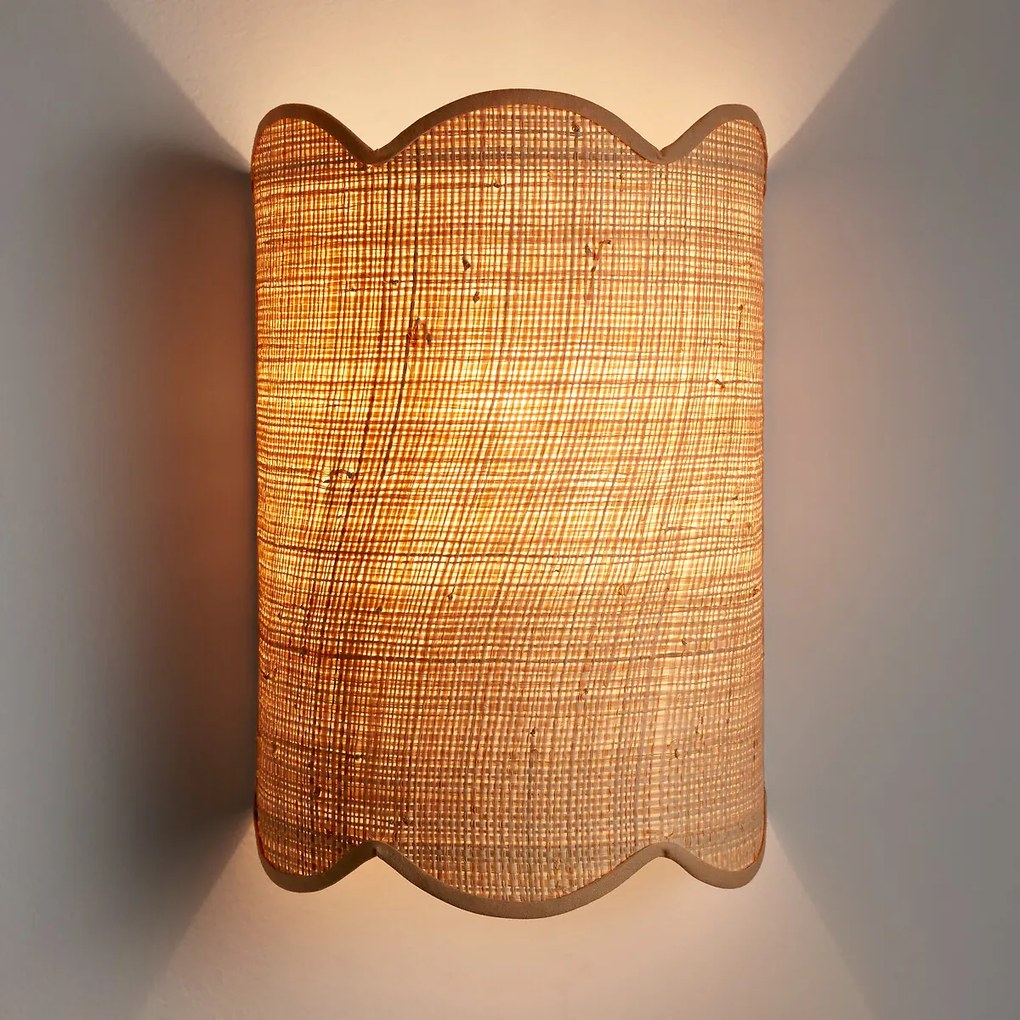 Wandlamp in raffia, Dolkie