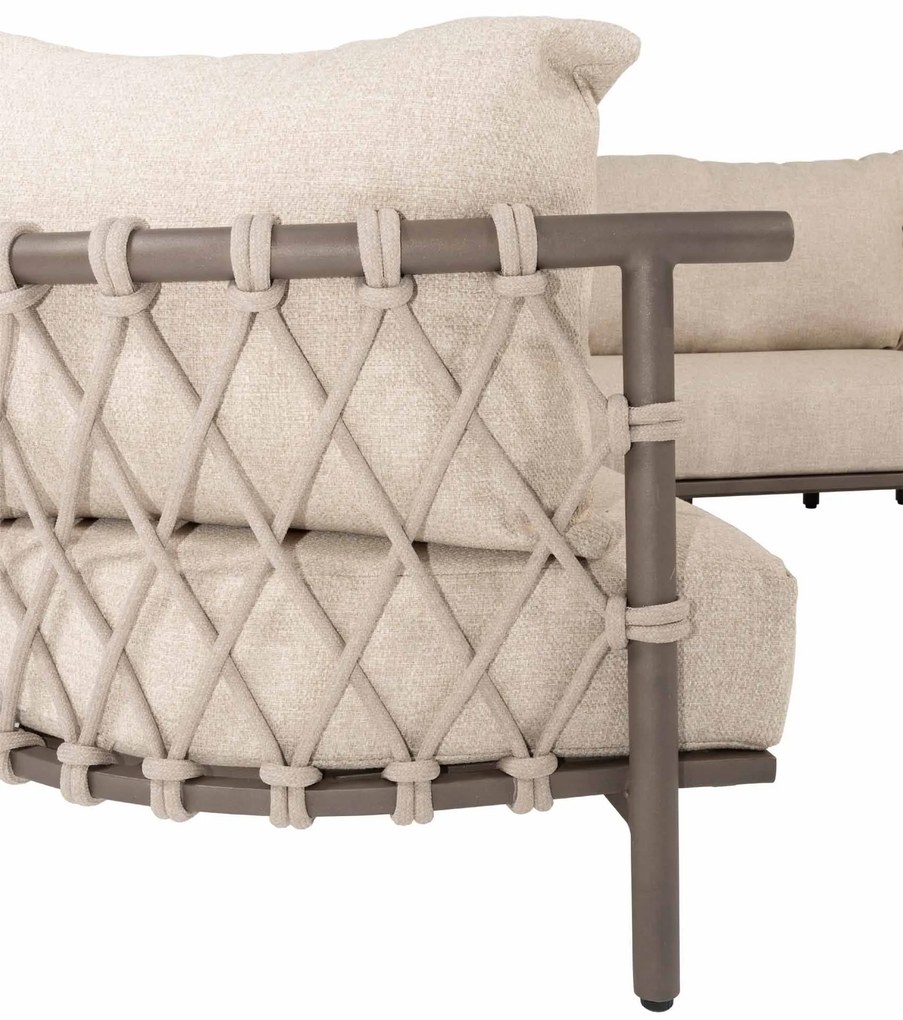 4 Seasons Outdoor Ezra hoek loungebank terre met love island SALE LoungebankLoungeset bruin weerbestendig